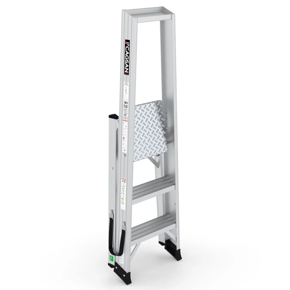 SerStep SP8 — Escalera Plegable Profesional de Peldaño Ancho vista técnica 2