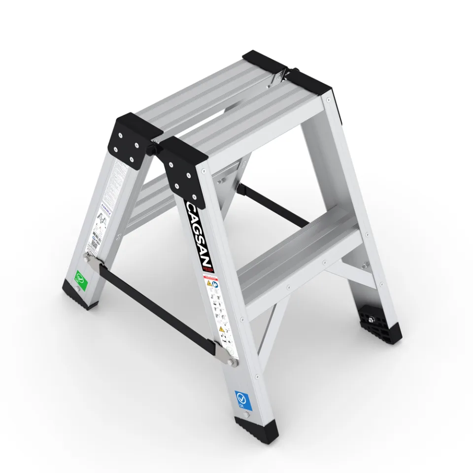 SerStep SPE — Çift Çıkışlı Profesyonel Alüminyum Merdiven - Alüminyum ve Fiberglas Merdivenler (SPE-2)