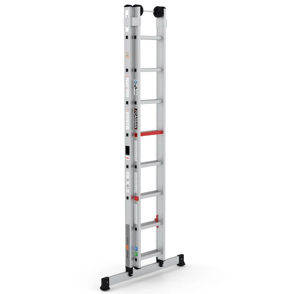 SerStep SPLV — Zemin Denge Ayarlı Profesyonel Merdiven - Alüminyum ve Fiberglas Merdivenler (SPLV-2x8)