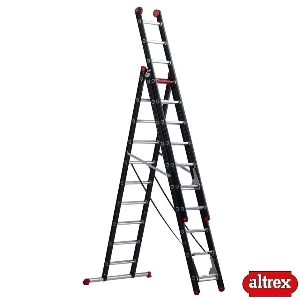 SerStep SPZR — Üç Parçalı Çok Amaçlı Saha Merdiveni - Alüminyum ve Fiberglas Merdivenler (SPZR-610)